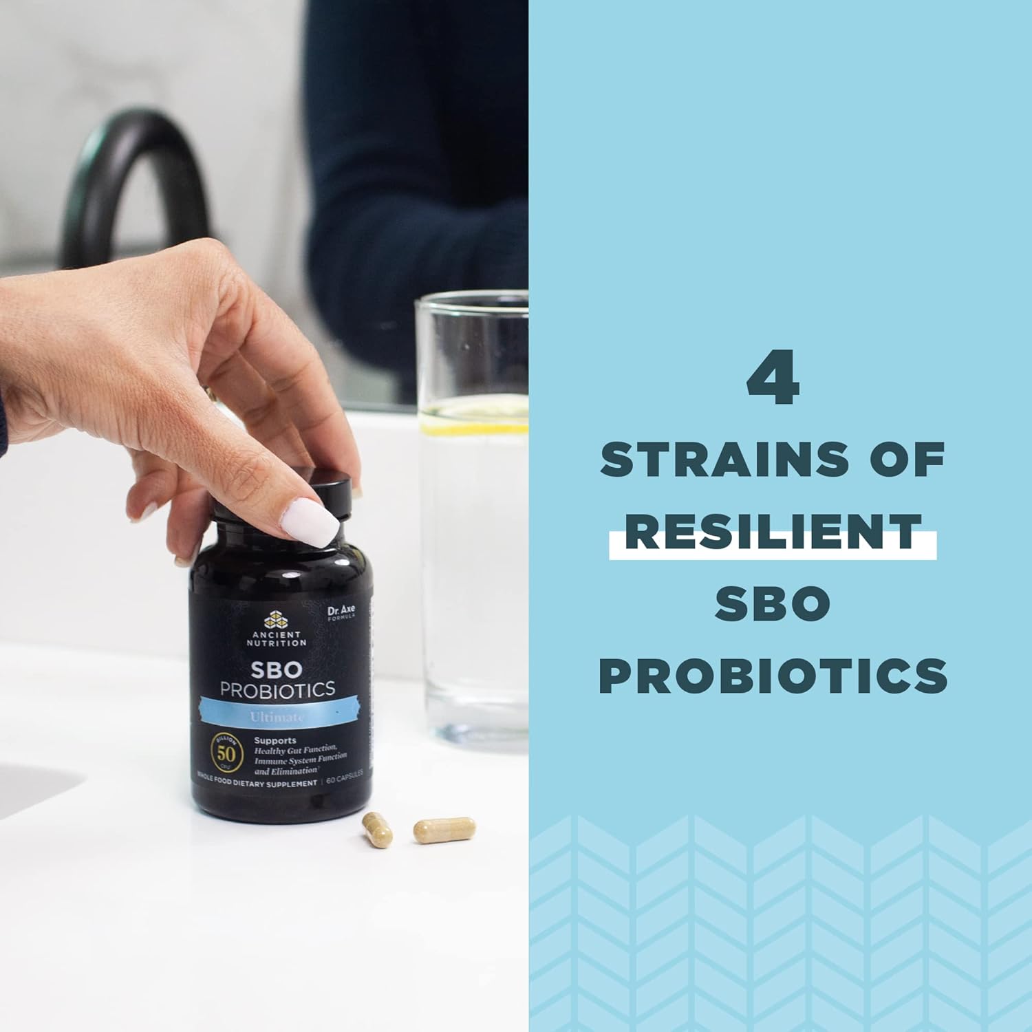 Ancient Nutrition Probiotics, Sbo Probiotics Ultimate 50 Billion Cfus*/Serving, Digestive And Immune Support, Gluten Free, Ancient Superfoods Blend, 60 Capsules : Health & Household
