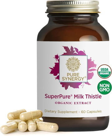 PURE SYNERGY SuperPure Milk Thistle Extract | Milk Thistle Liver Detox and Cleanse Supplement | Organic Milk Thistle Extract with Silymarin | for Healthy Liver Support (60 Capsules)