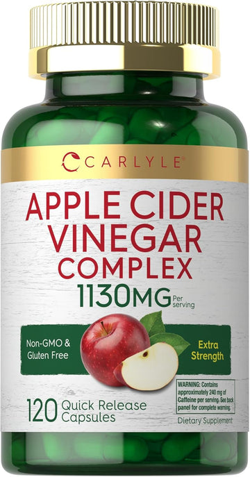 Carlyle Apple Cider Vinegar Complex Capsules | 120 Pills | With Cayenne And Ginger | Non-Gmo & Gluten Free Supplement