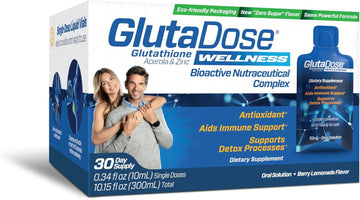 Liquid Glutathione Supplement, Lemon Berry Flavored Acerola Energy Booster W/Zinc, Daily Vitamins & Minerals Blended In Liquid Vials, Everyday Auto-Immune Support For Adults