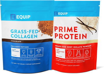 Equip Foods Collagen Powder Chocolate & Prime Protein Powder Vanilla