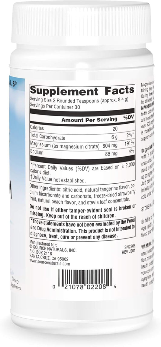 Source Naturals Serene Science Magnesium Serene, Peaceful Body*, Tangerine Flavored - 9 Ounce Powder