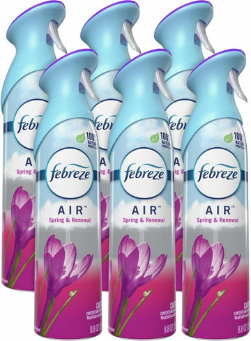 Febreze Air Freshener Spray, Spring & Renewal Scent, Odor Eliminator for Strong Odors, 8.8 oz (Pack of 6) : Health & Household