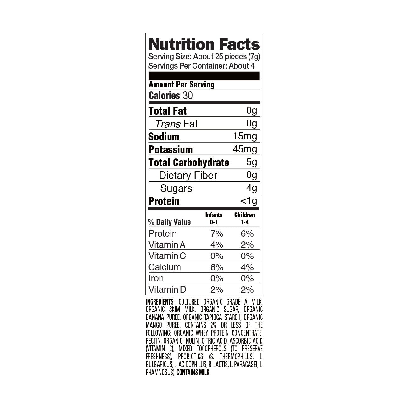 Happy Baby Organic Yogis Freeze-Dried Yogurt & Fruit Snacks, Banana Mango, 1 Ounce : Baby
