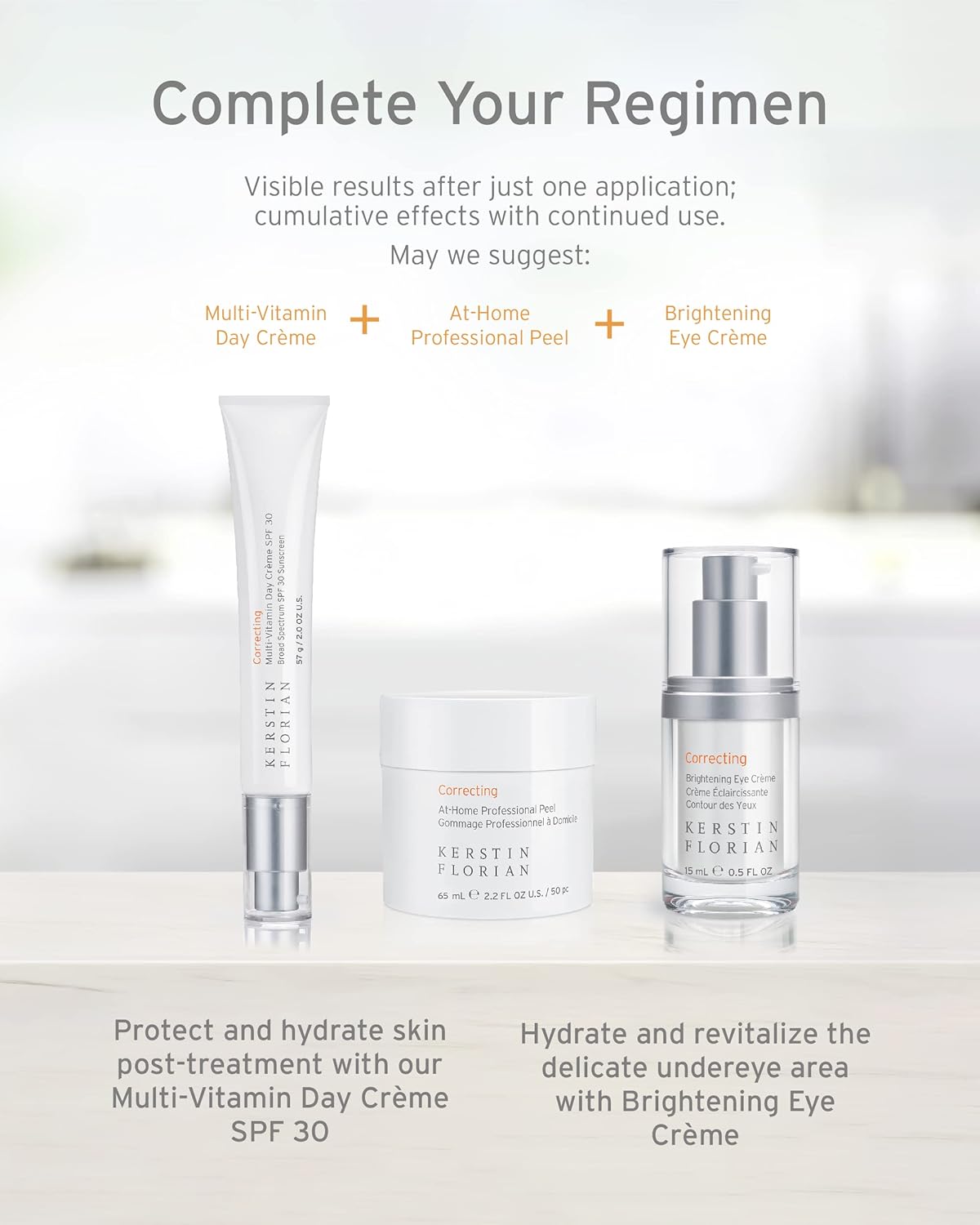 Kerstin Florian Correcting At Home Professional Peel | Glycolic & Lactic Acid Exfoliating Pore Pads (50 Individual Pads) : Beauty & Personal Care