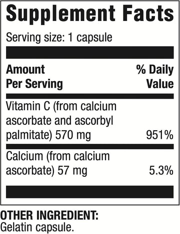 Life Enhancement Double C - Max Absorption 608 Mg Buffered Vitamin C (Calcium Ascorbate And Ascorbyl Palmitate) & 61 Mg Calcium - 180 Capsuls