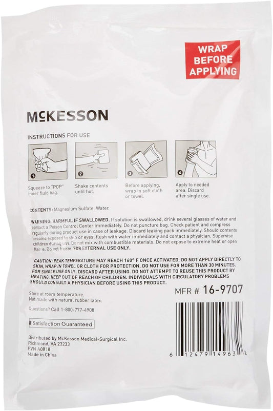 McKesson 16-9707 Medi-Pak Instant Hot Compress, 6" Width, 9" Length, 6" Width, 9" Length (Pack of 24)