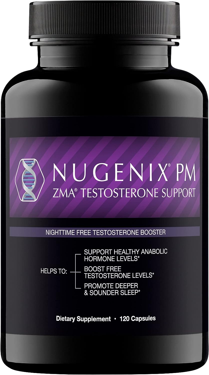 Nugenix PM ZMA - Nighttime Free Testosterone Booster and Sleep Support, 120 Count