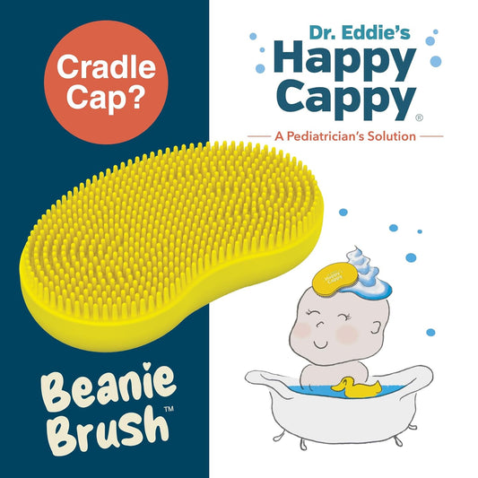 Happy Cappy Beanie Brush - Cradle Cap Brush For Babies, Dry Skin Care, Gentle Exfoliating Baby Scalp Scrubber For Bathing, Helps Dandruff And Flakes, Food Grade Silicone, Bpa Free