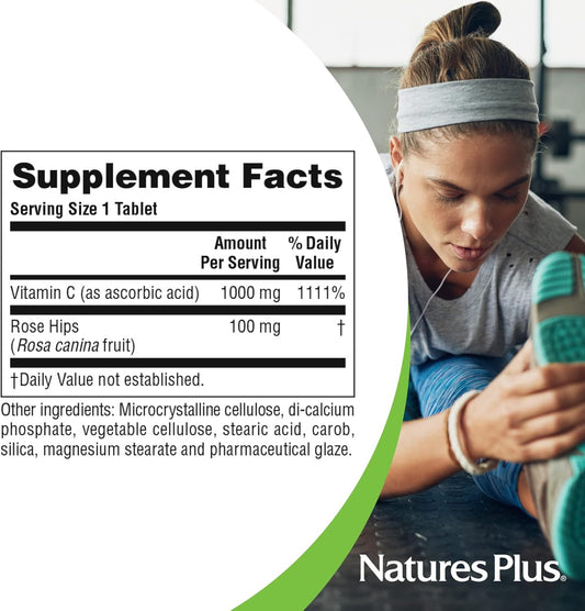 Nature'S Plus - Vitamin C 1000 Mg S/R Rose Hips Tabs 180