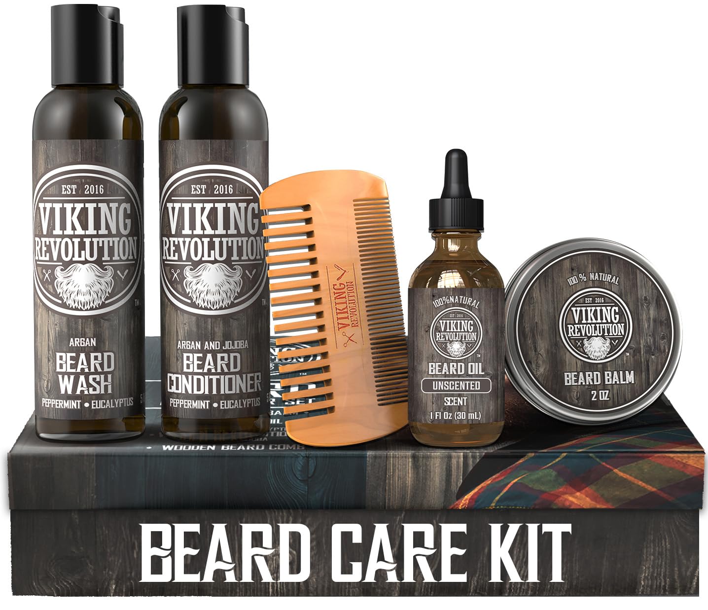 Ultimate Beard Care Conditioner Kit - Beard Grooming Kit For Men Softens, Smoothes And Soothes Beard Itch- Contains Beard Wash & Conditioner, Beard Oil, Beard Balm And Beard Comb- Classic Set