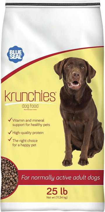 Blue Seal Krunchies Adult Dog Food | No Soy, No Artificial Colors Or Preservatives, Nutritionally Complete With Added Vitamins And Minerals | 25 Pound Bag