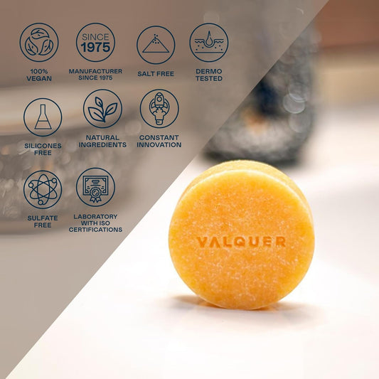 Valquer Sunset Formula Zero Solid Shampoo For The Whole Family. Repairs, Nourishes And Softens, Getting Careful Hair, With Oatmeal And Aloe Vera. Vegan And Natural. 50G