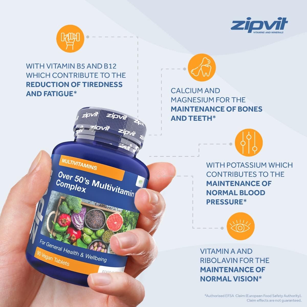 Zipvit Multivitamin Advanced 50 Plus Active Formula for Women & Men - 90 Vegan Tablets. Supports Bone Health and Your Immune System. 3 Months Supply : Amazon.co.uk: Health & Personal Care