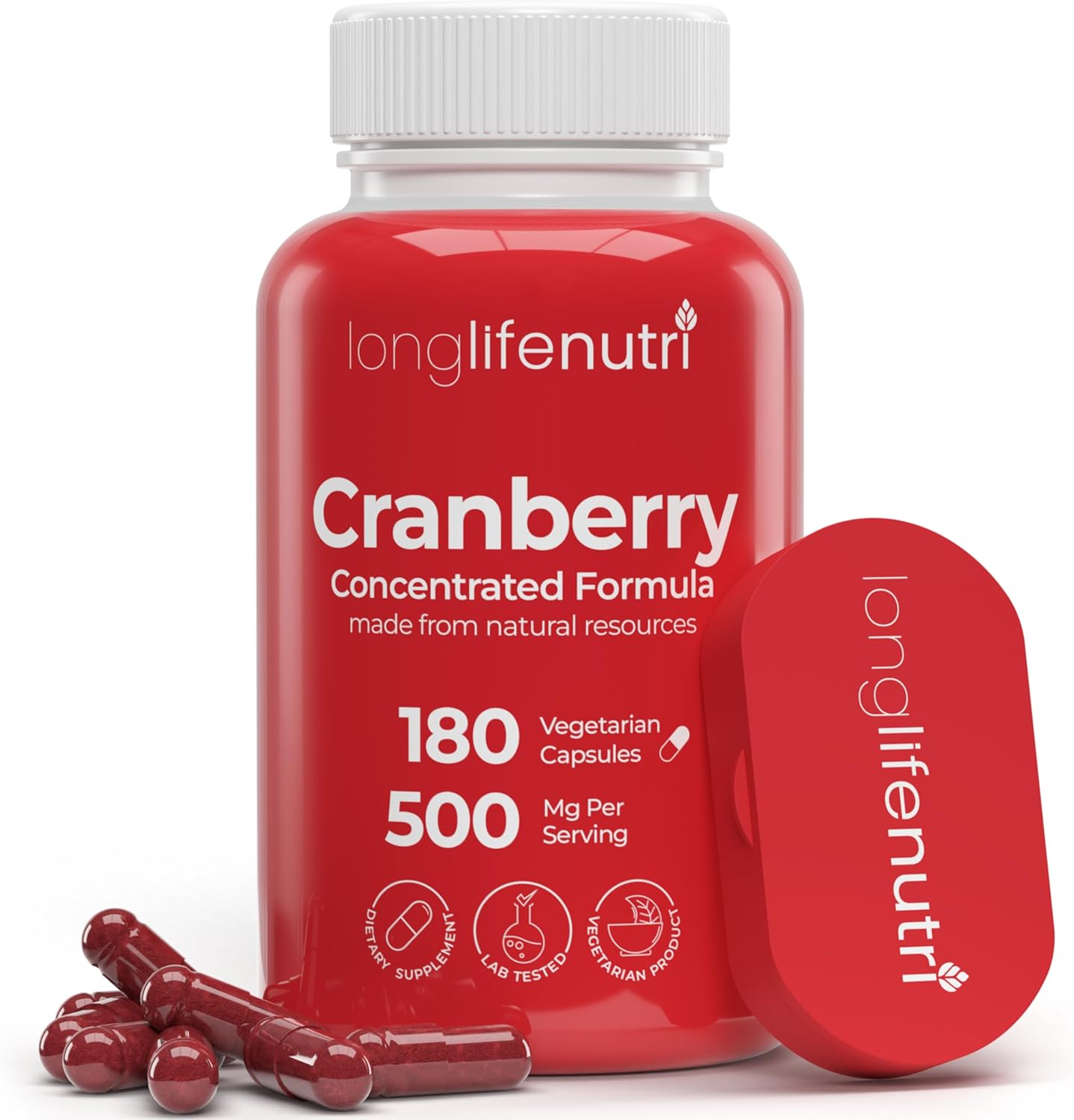Cranberry 50:1 Extract 25000Mg With Vitamin C & E - Pure Concentrated Formula, 180 Vegetarian Capsules, Urinary Tract Health & Bladder, 6 Month Supply, Made In Usa