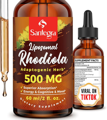 57,000 Mg Liposomal Active Rhodiola Rosea Supplement, Rhodiola Root Extract, Liquid For High Absorption, Rhodiola Rosea Root Extract Tincture For Energy, Stress, Mood, Vegan, 60 Ml
