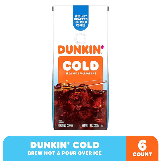 Dunkin' Cold Ground Coffee, 10 Ounce (Pack of 6)