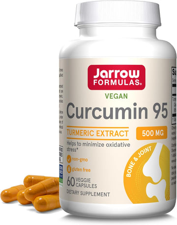 Jarrow Formulas Curcumin 95 500 Mg, Turmeric Curcumin Extract For Antioxidant Support, Bone And Joint Support Dietary Supplement, 60 Veggie Capsules, Up To 60 Servings