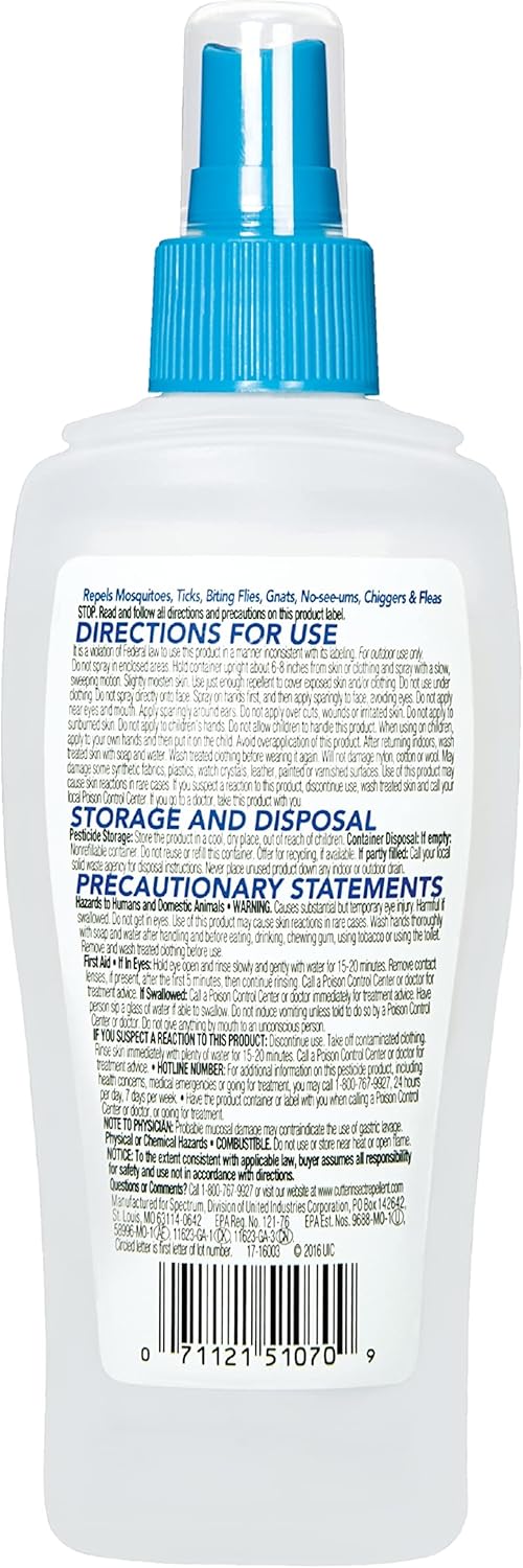 Cutter All Family Insect Repellent, Mosquito Repellent, Repels Ticks, Gnats, Fleas And More, 7% Deet (Pump Spray) 6 Ounce