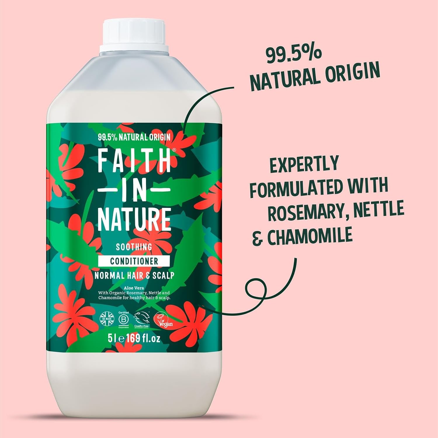 Faith In Nature Natural Fragrance Free Conditioner, Sensitive, Vegan & Cruelty Free, No SLS or Parabens, For All Hair Type, 5L Refill Pack : Amazon.co.uk: Beauty