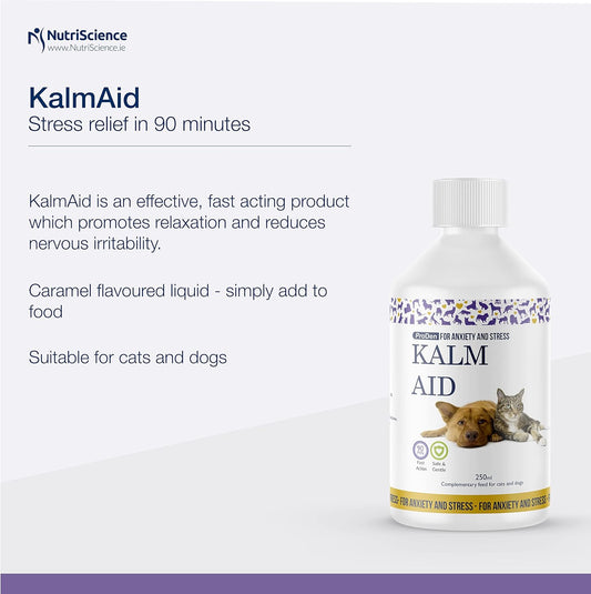 Swedencare UK KalmAid Liquid Supplement 250 ml for Dogs and Cats, Calming Supplement?14FP0150