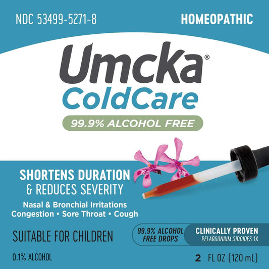 Nature'S Way Umcka Coldcare Homeopathic, Shortens Colds, Sore Throat, Cough, And Congestion, Phenylephrine Free, Non-Drowsy, Cherry Flavored, 2 Fl. Oz Drops