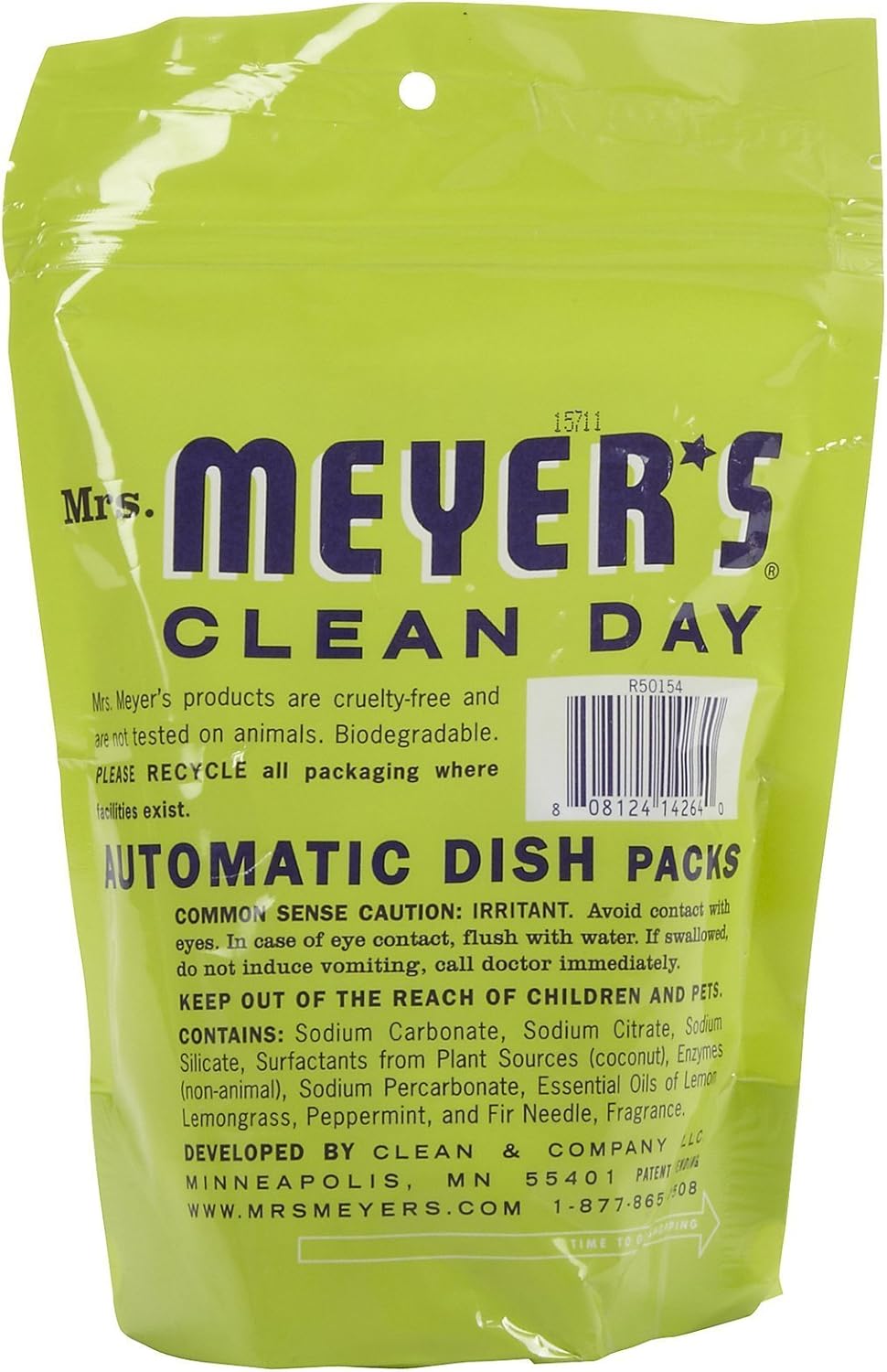 MRS. MEYER’S CLEANDAY, Dishwasher Lemon Verbena, 11.6 Ounce : Health & Household