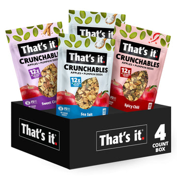 That'S It. Crunchables Variety Pack Plant Based Protein, Gluten-Free Crunchy Snack Mix Perfect For Salad Topper And Yogurt Topper (2X Sea Salt, 1X Spicy Chili, 1X Sweet Cinnamon)