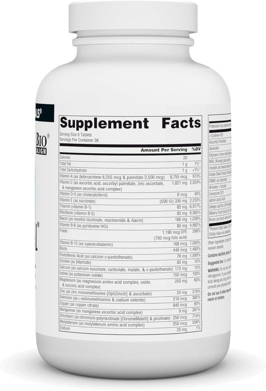 Source Naturals Elan Vital Multiple - Supports Brain, Heart, Liver, Immune, Energy Boost - 180 Tablets