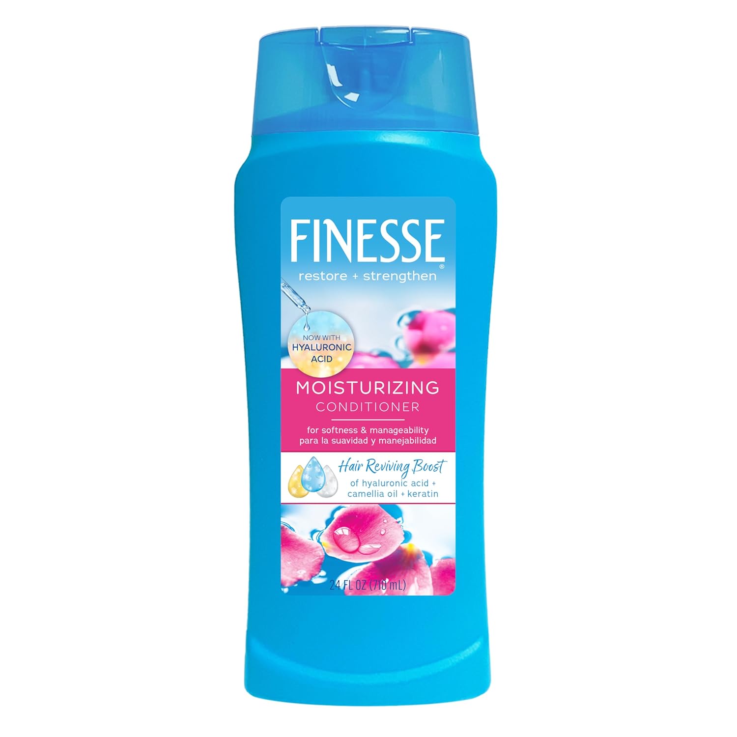 Finesse Restore + Strengthen Moisturizing Conditioner, 24 Oz, Moisturize & Repair Dry Or Damaged Hair For Soft, Healthy Looking Hair