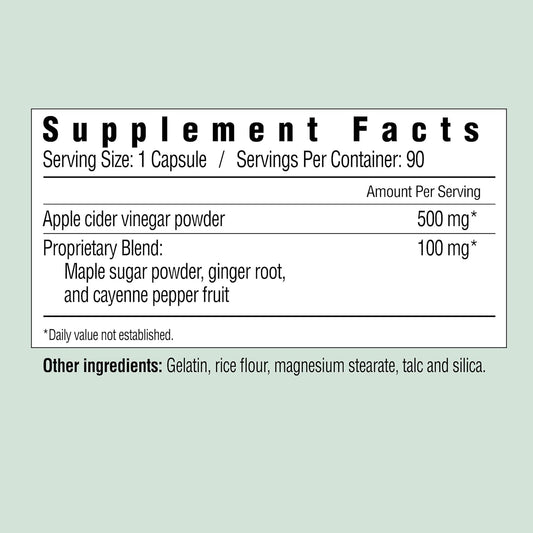 Country Farms Apple Cider Vinegar Capsules, With Ginger, Cayenne And Maple, Helps Aid Digestion, Supports Healthy Weight Loss, Cleanses And Detoxifies, Supports Water Balance, 90 Count, 90 Servings