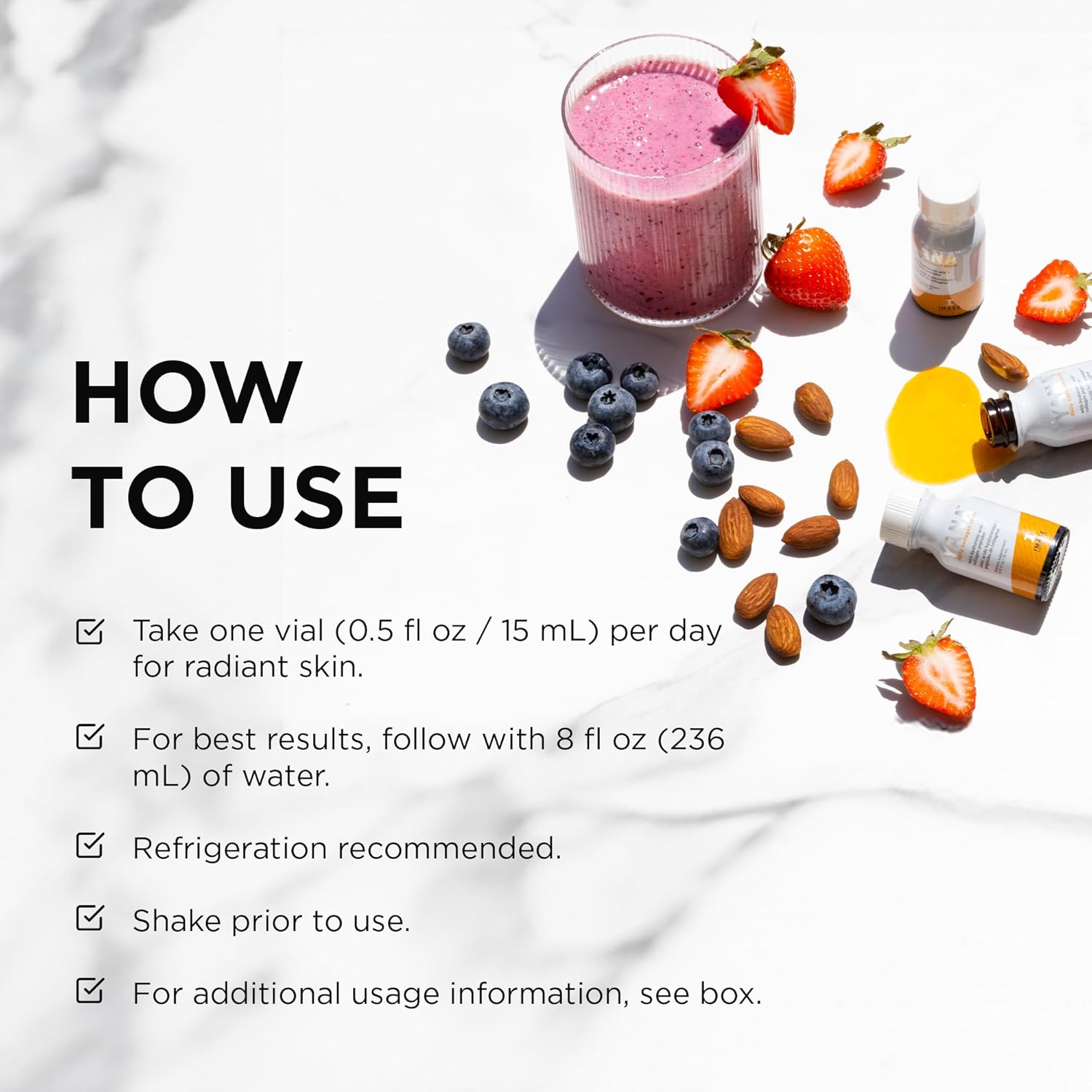 Image Skincare, Yana Liquid Collagen Shots, 2500 Mg Hydrolyzed Bovine Collagen Peptide Supplement With Biotin, Natural Citrus Flavor, 28 Daily Shots : Health & Household