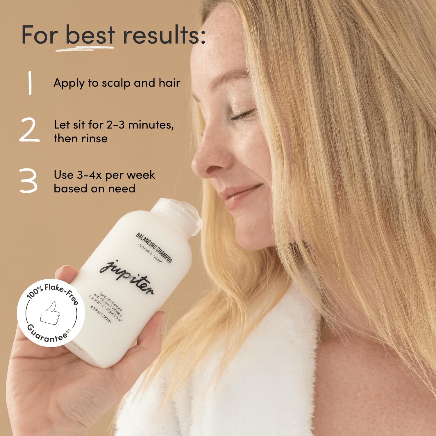 Jupiter Shampoo for Women & Men - Physician-Formulated for Flaky, Itchy, Oily, Dry Scalp - Vegan, Sulfate-Free, Color-Safe, Zinc-Enriched Anti-Dandruff Treatment - 9.5 fl. Oz : Beauty & Personal Care