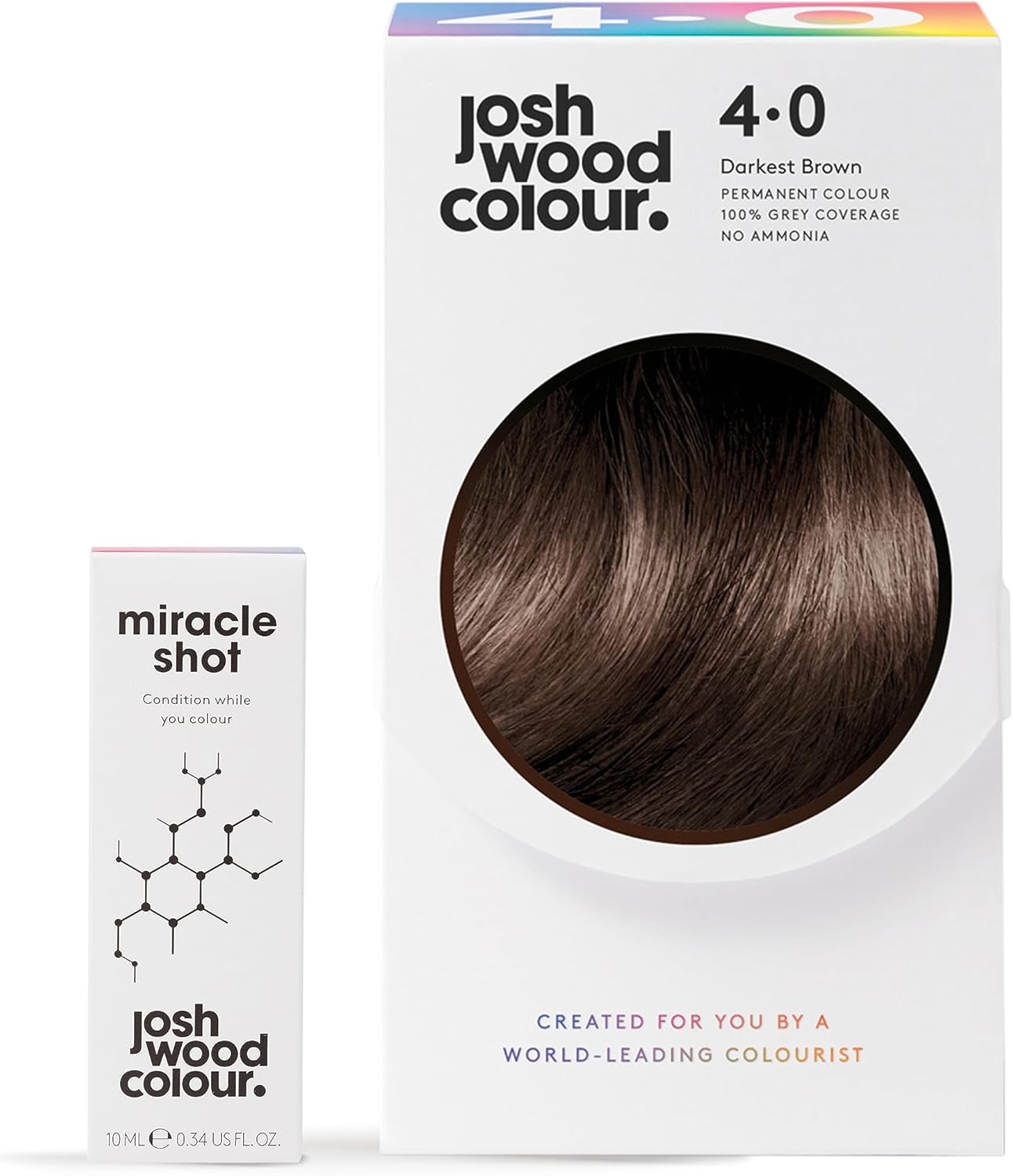 Josh Wood Colour Miracle Kit - Permanent Colour 5.0 And Miracle Shot,62% Less Breakage, 2.7 Times Stronger Hair, 38% Less Colour Fade, Covers 100% Of Grey, Ammonia Free