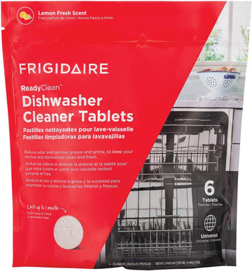 Frigidaire ReadyClean Probiotic Dishwasher Cleaner 6 Tablets, White, 6 Count