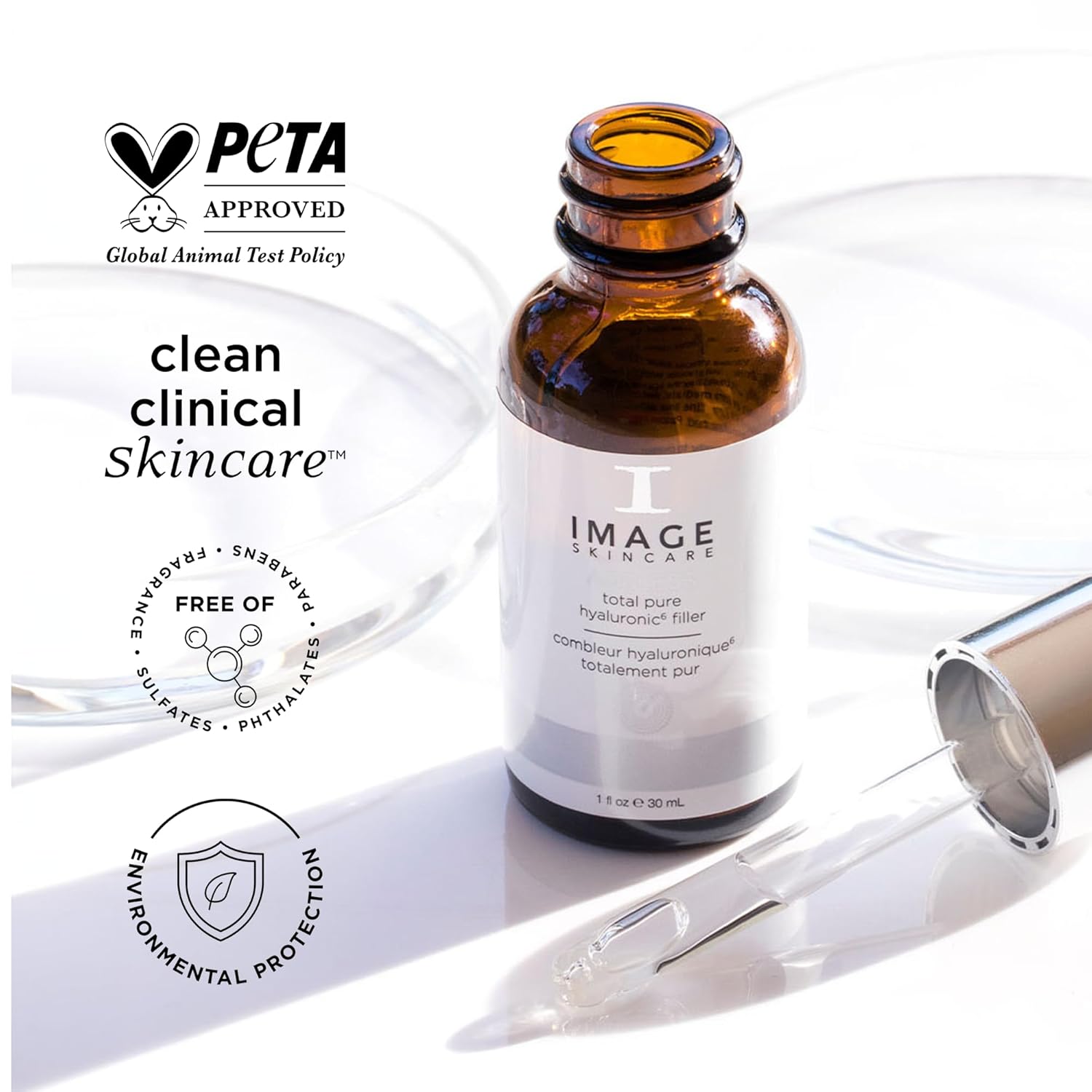 IMAGE Skincare, AGELESS Total Pure Hyaluronic 6 Filler, Facial Hydration Serum, Fill in Look of Fine Lines and Smooth Appearance of Wrinkles, 1 fl oz : Beauty & Personal Care