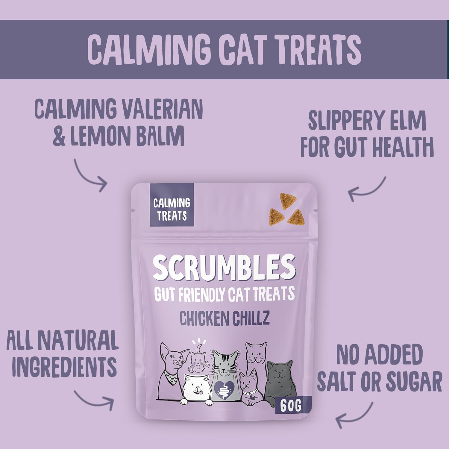 Scrumbles Chillz for Cats, Calming Treats 60g :Pet Supplies