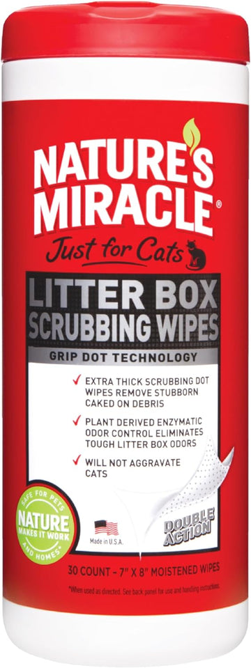 Nature'S Miracle Just For Cats Litter Box Scrubbing Wipes, 30 Count (Nm-5574)