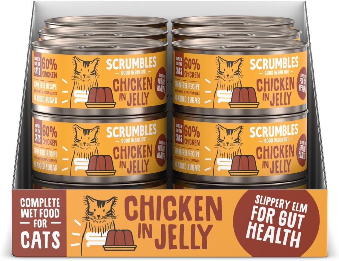 Scrumbles Natural Wet Cat Food, Chicken in Jelly 18x 80g