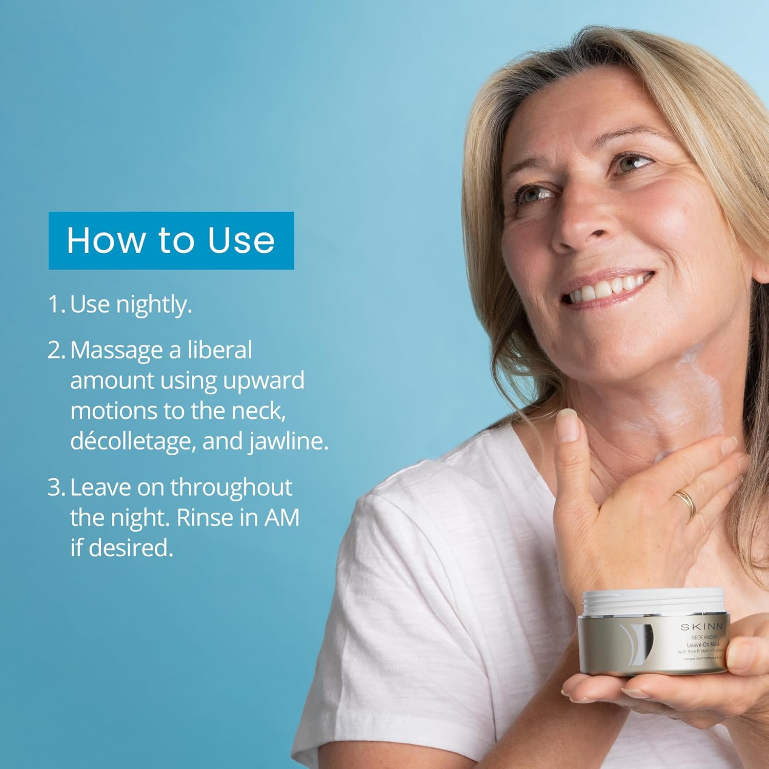 Skinn Neck Cream For Wrinkles, Neck Amour Leave-On Mask - Firming Cream, Tightening + Lifting Sagging Skin - Chin + Firming Treatment For Smoother + Firmer Skin - Cream For Men + Women : Beauty & Personal Care