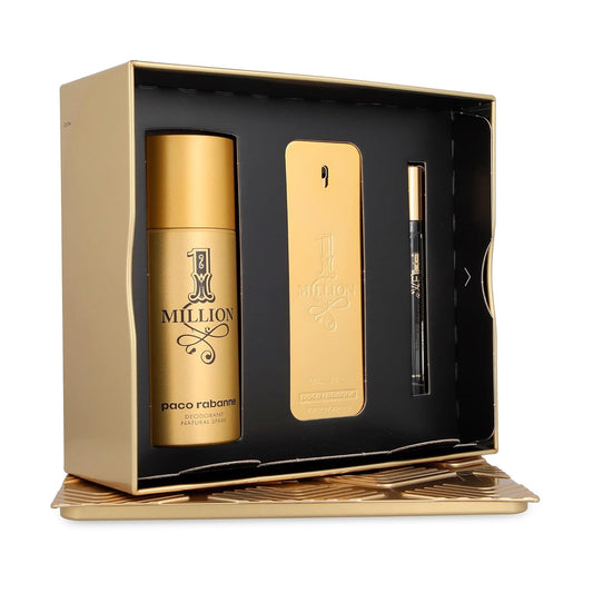 Paco Rabanne One Million 3-Piece Gift Set For Men, (3.4 Oz Eau De Toilette Spray + 5.1 Oz Deodorant Spray + 0.33 Oz Travel Spray) : Beauty & Personal Care
