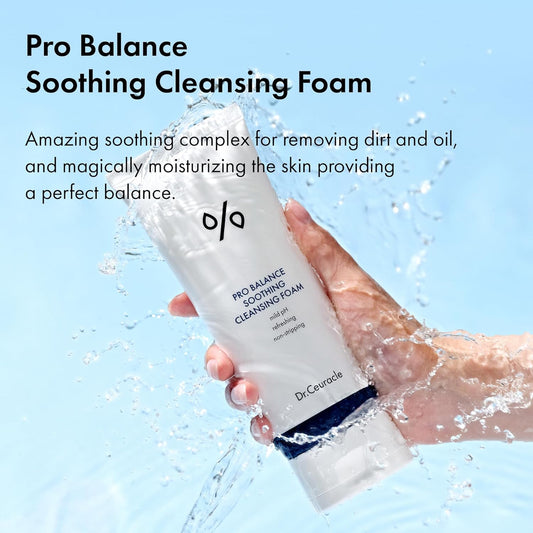 Dr.Ceuracle Pro Balance Soothing Cleansing Foam - Moisture Rich Gel To Foam Daily Cleanser With Refreshing And Hydrating Finish (150 Ml / 5.07 Fl. Oz.)