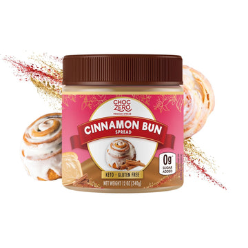 Choczero Cinnamon Bun Spread, No Added Sugar, Perfect For Breakfast And Desserts, All Natural And Creamy (1 Jar, 12 Oz)