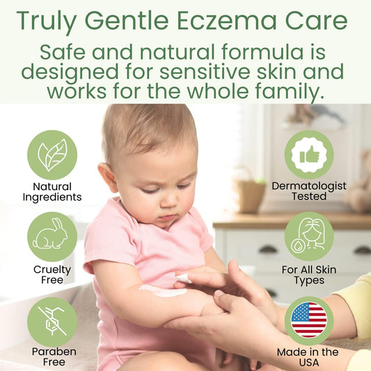 TruKid NEA-Accepted Eczema Relief Bundle | Bubble Bath, Skin Cream, and Body Wash | All Natural Ingredients, Unscented, Hydrates, Moisturizes and Protects Irritated & Sensitive Skin | Three Products