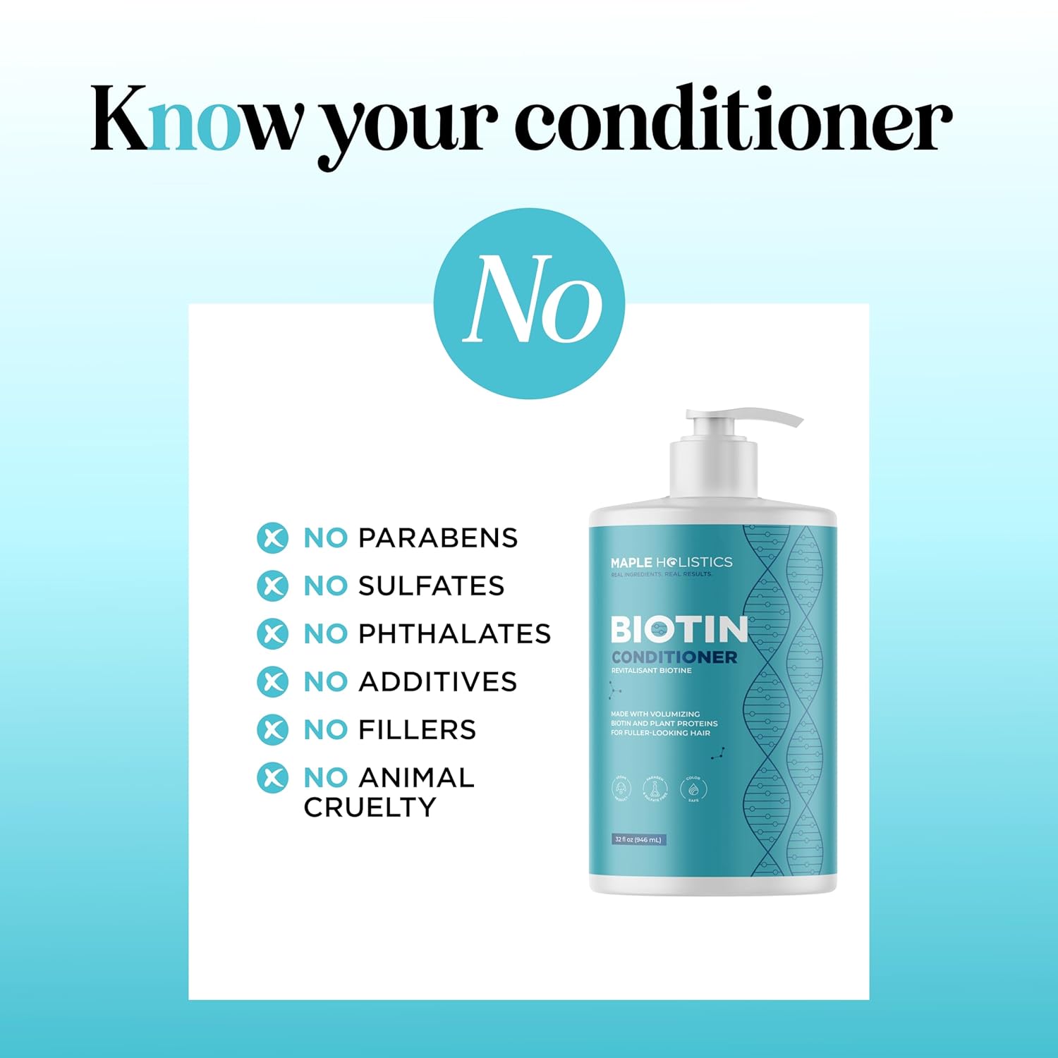 Volumizing Biotin Conditioner For Thinning Hair - Volumizing Conditioner For Fine Thin & Weak Hair - Sulfate Paraben & Silicone Free Hair Conditioner Nourishing Plant Proteins & B Vitamins (Mint) : Beauty & Personal Care