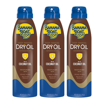 Banana Boat Deep Tanning Dry Oil Clear Spray Sunscreen Spf 4, 6Oz | Tanning Sunscreen Spray, Banana Boat Dry Oil Spf 4, Dark Tanning Oil, Spf Tanning Oil, Oxybenzone Free Sunscreen, 6Oz