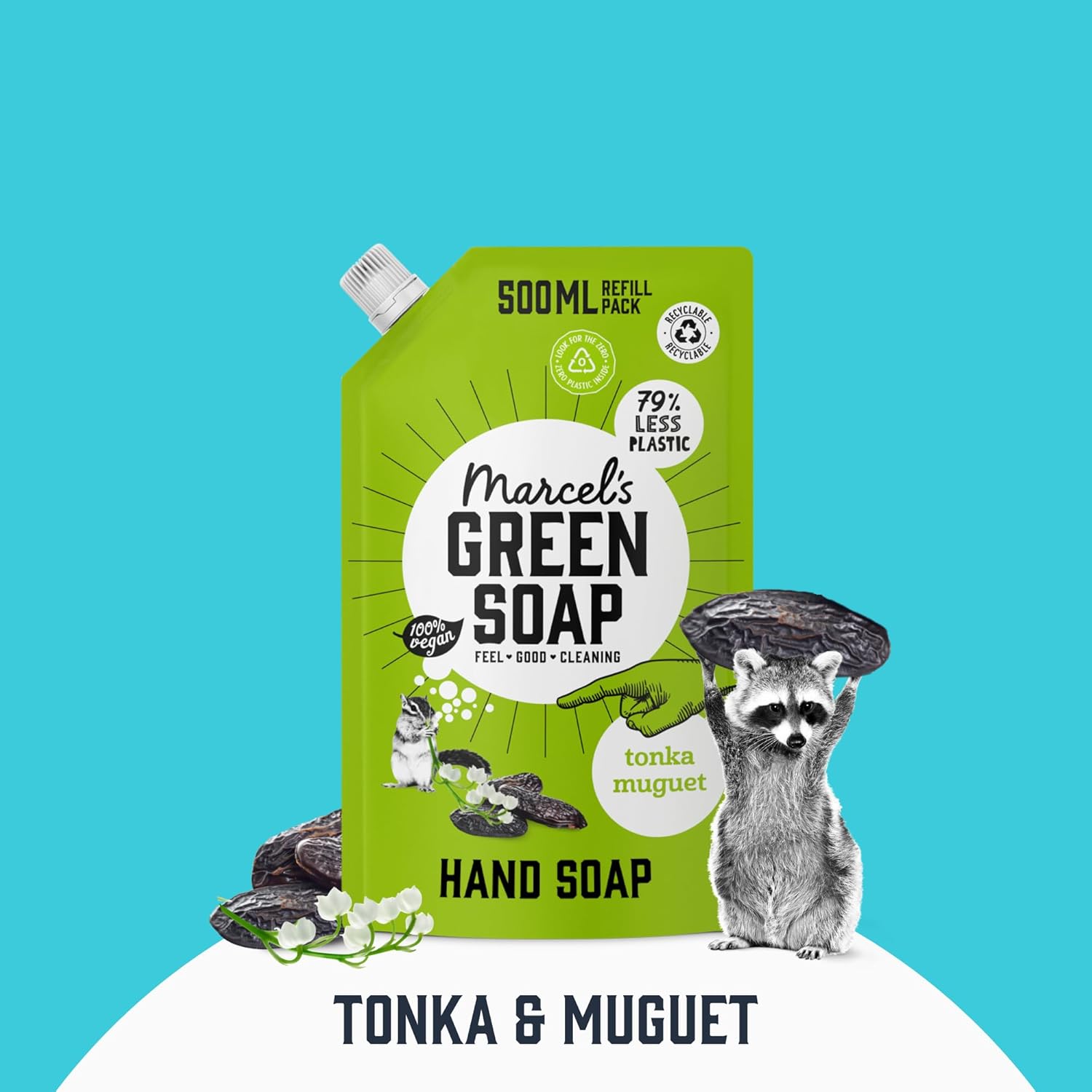 Marcel's Green Soap - Hand Soap Refill Tonka & Muguet - Handwash Dispenser Refill - 100% Eco friendly - 100% Vegan - 97% Biodegradable - 500 ML : Amazon.co.uk: Beauty