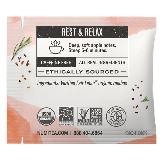 Numi Organic Tea Rooibos, 18 Count (Pack Of 3) Box Of Tea Bags (Packaging May Vary)