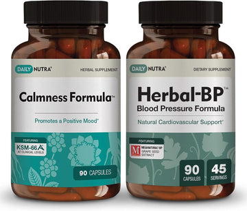 Heart Health Supplements Bundle by DailyNutra: Includes Calmness Formula and Herbal BP Natural Blood Pressure Support