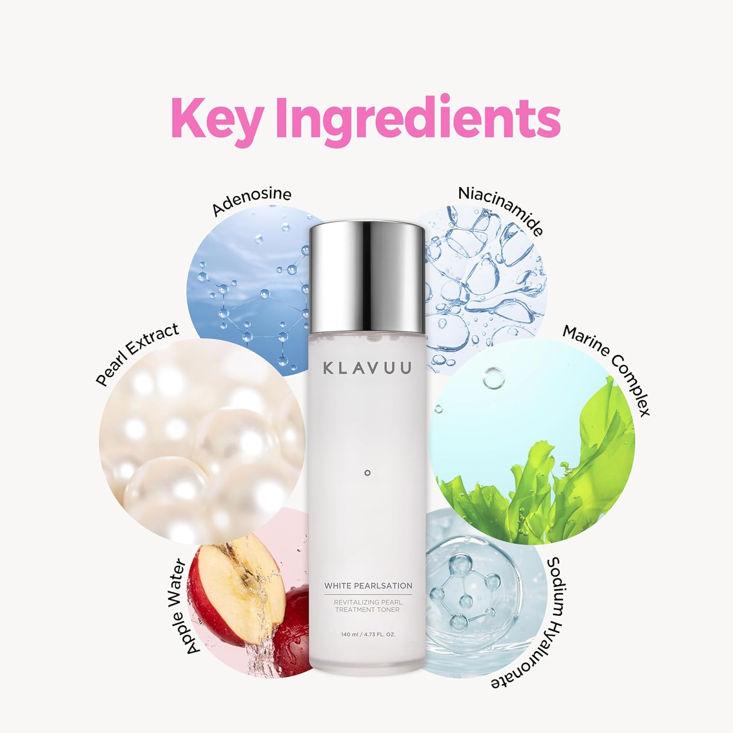 Klavuu White Pearlsation Best Revitalizing Pearl Treatment Toner 140Ml, K-Beauty